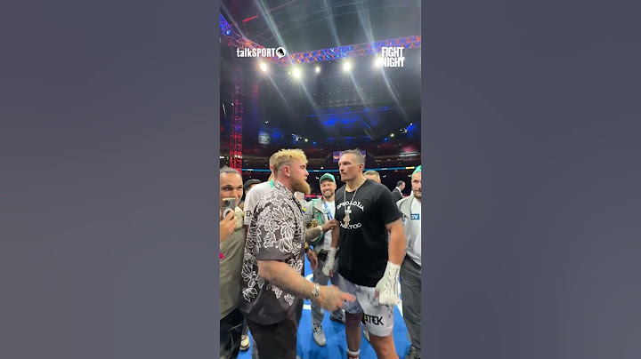 Jake Paul STORMS THE RING to have a face-to-face with Oleksandr Usyk after his win over Dubois