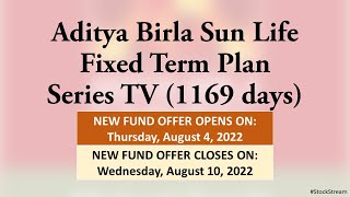 Aditya Birla Sun Life Fixed Term Plan Series TV - 1169 days | New Fund Offer | Stock Stream