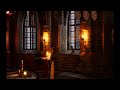 Castle Rainstorm Ambience | Thunder and Torchlight | Fireplace Sounds for Sleeping