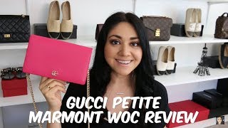 petite marmont leather wallet on a chain gucci