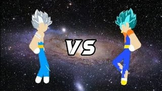 Stickman Warriors Fight - Vegeta Ultra Instinct vs Vegito Super Saiyan Blue screenshot 2