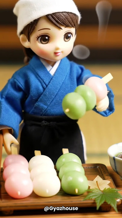 Miniature Person Makes Traditional Japanese Dango From Flour to Table –Too Cute to Handle!🍡🍡 #shorts