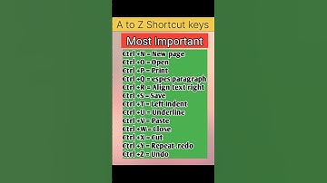 Ctrl A to Z shortcut key | #computer | 1M #shorts #viral #trending #education #video