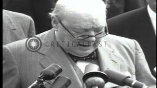 Prime Minister Winston Churchill and  Sir Anthony Eden arrive at  Washington Nati...HD Stock Footage