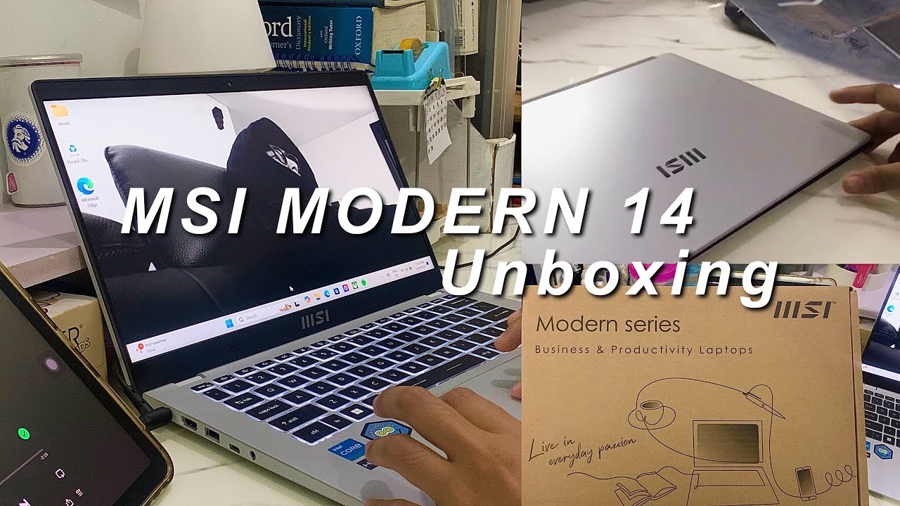 Laptop unboxing 💻🎧 || MSI MODERN 14 ft. Going Seventeen