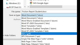 Saving as PDF & Submitting to Schoology
