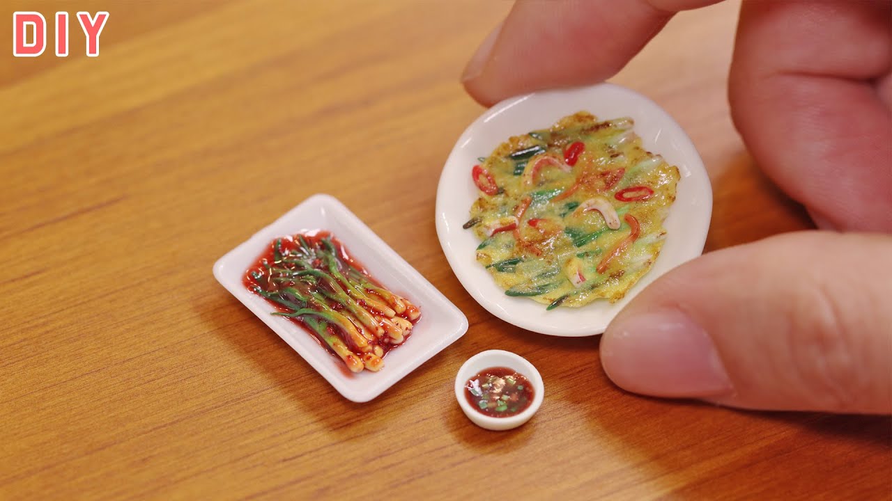 미니어처 파김치와 파전 만들기