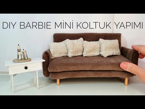 Evde Bulunan Eşyalarla Barbie Bebeklerinize Mini Koltuk Yapımı | DIY | 5 dakikada hallet