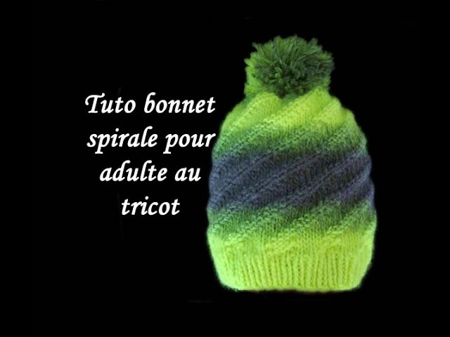 Tuto Tricot Bonnet Homme en 5 tailles - Bonnet Adulte Mixte tour tête  52/54-54/56-56/58-58/60-60/62) 