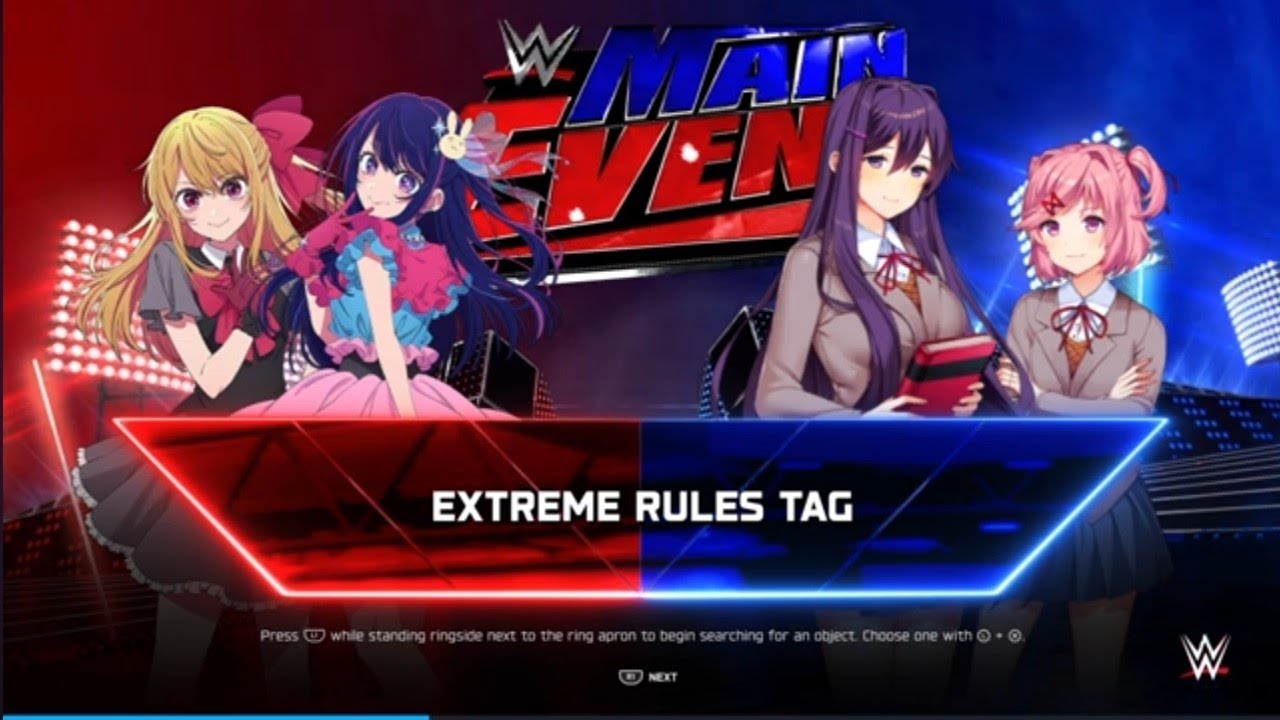 Ai and Ruby Hoshino vs Natsuki and Yuri Extreme Rules Tag Match (WWE 2k25)