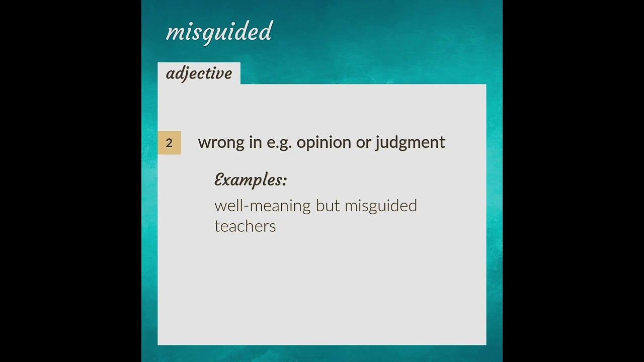 Misguided Meaning Of Misguided YouTube misguided-meaning-of-misguided-youtube