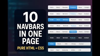 🚀 10 Modern CSS Navigation Bars in One Page!