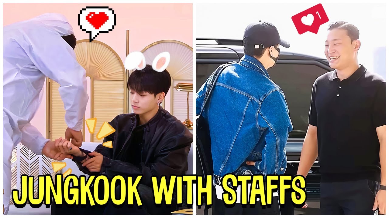 Моменты общения Чонкука с сотрудниками BTS