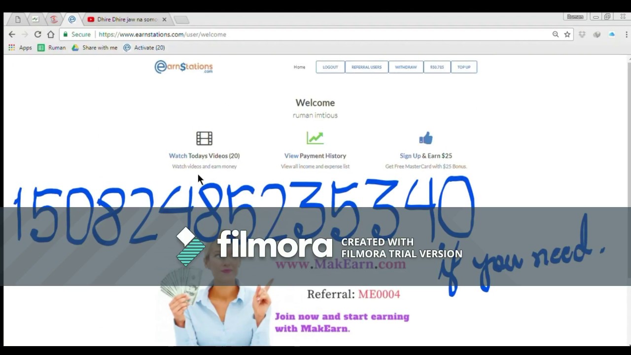 how to submit a withdraw request from EARNSTATIONS.COM