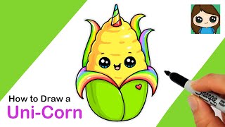 How to Draw a UniCorn Corn  Cute Pun Art #7