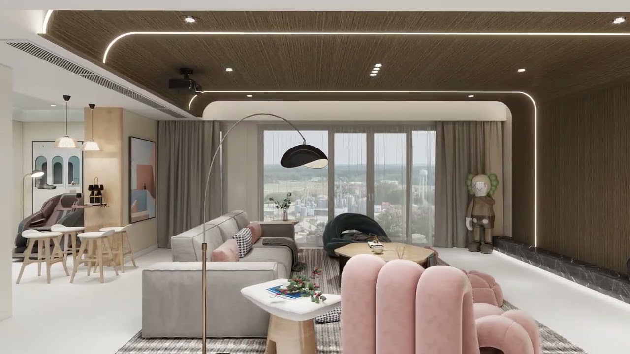 Bamboo charcoal wood veneer wall panels installation effect. Bamboo charcoal wood veneer style