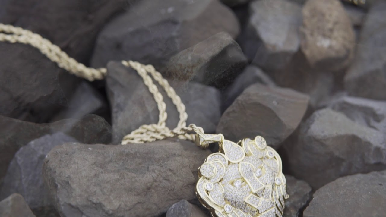 14k Yellow Gold Lion Head Necklace