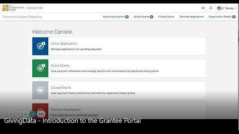 GivingData  - Introduction to the Grantee Portal
