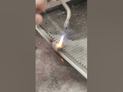 #Car AC condenser leak check and repair #How to repair an aluminium AC