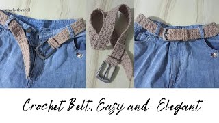How to Crochet Belt (Easy and Elegant) Tutorial with voice