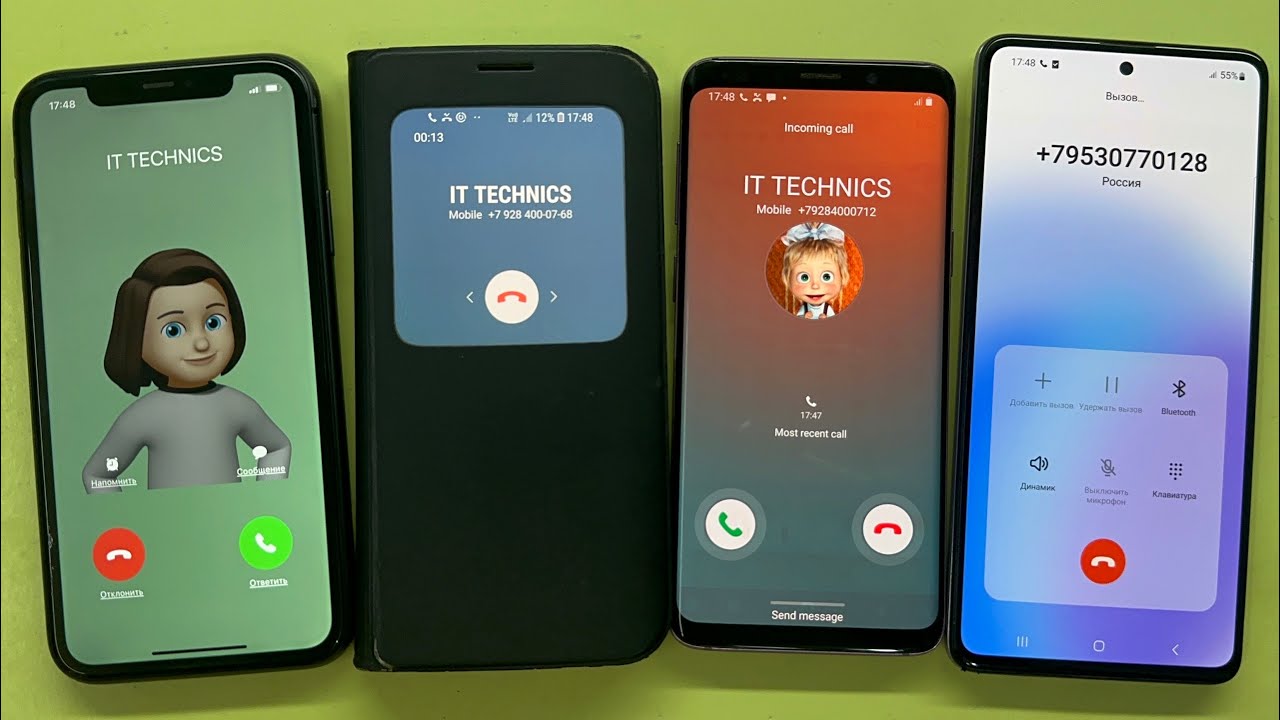 iPhone 11 vs Samsung A51 incoming Call Galaxy S7 vs Samsung S9 Outgoing ...