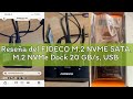 Reseña del FIDECO M.2 NVME SATA, M.2 NVMe Dock 20 GB/s, USB 3.2 Gen 2 NVMe Clone M.2, admite clonaci