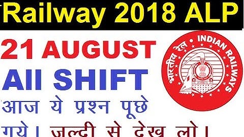 RRB ALP/Technician 21 August Exam Paper| All Shift | All 75 Question Asked today Analysis