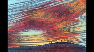 Monoprint: sunset sky monoprinting in layers