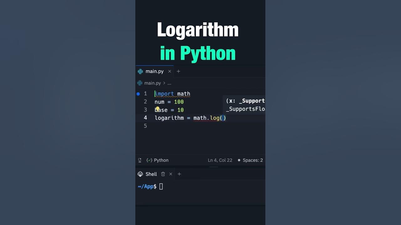 Logarithm in Python #softlinks #python #programming - YouTube