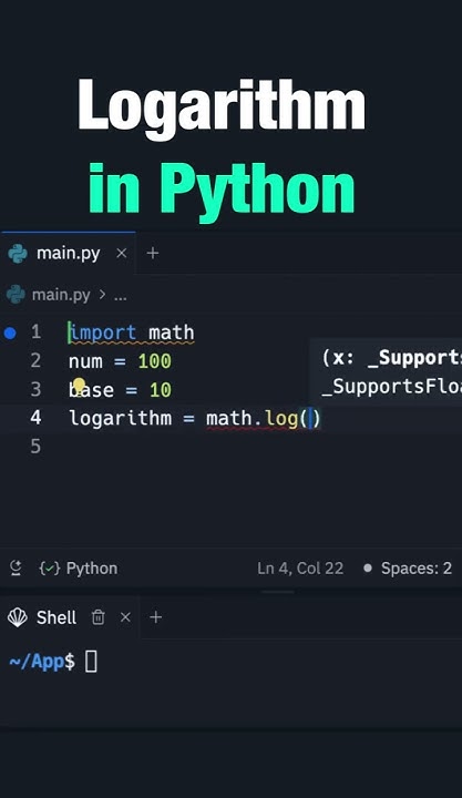 Logarithm in Python #softlinks #python #programming - YouTube