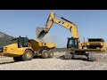 Caterpillar 374D Excavator Loading Caterpillar Articulated 730 And 740 Dump Trucks - Interkat SA