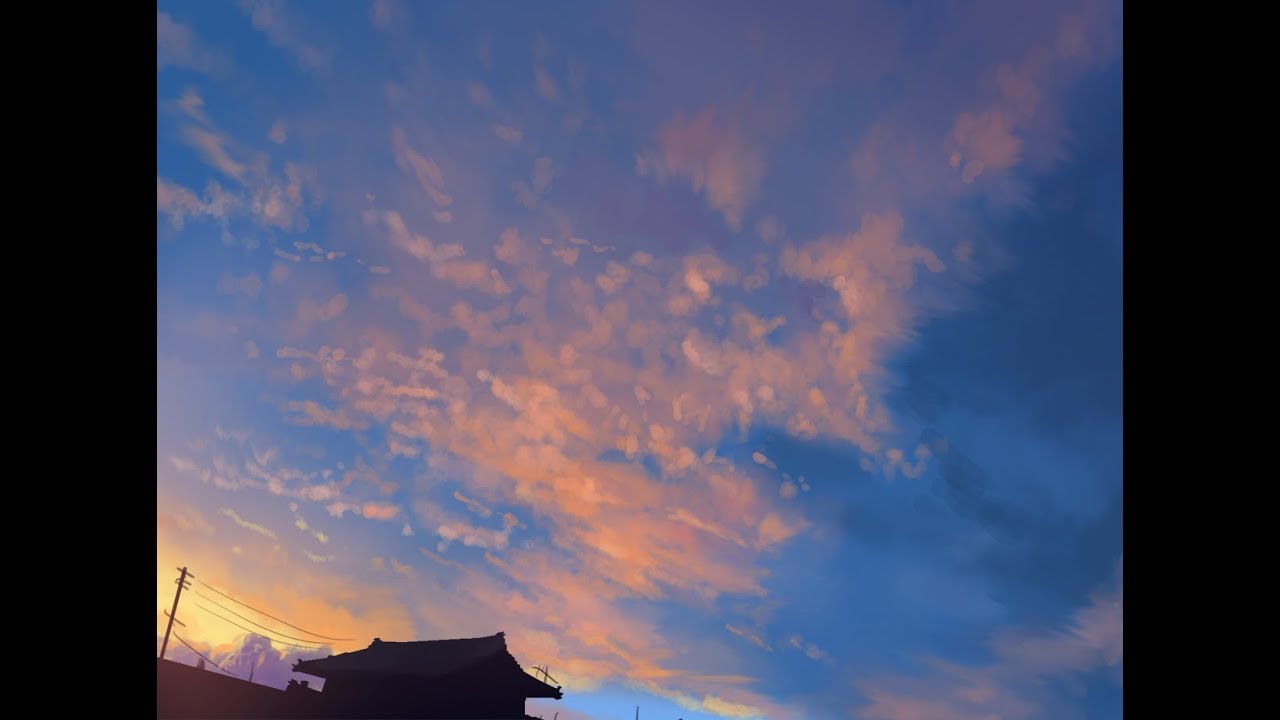 夕焼け雲 イラストメイキング Youtube