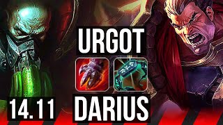 URGOT vs DARIUS (TOP) | Rank 4 Urgot, 12/3/8 | NA Grandmaster | 14.11