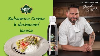 Lososové ceviche s avokádem, Cottage sýrem a Balsamico Crema polevou