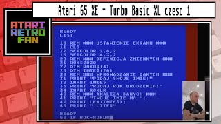 Famous Atari Turbo Basic XL część 1 Profile