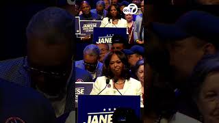 Janese Lewis George speaks as she leads mayoral race