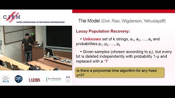 Ankur Moitra : A Polynomial Time Algorithm for Lossy Population Recovery