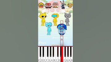 Sprunky & Inside Out 2, Funny Mukbang Dance (@shortstoon) - Octave Piano Tutorial