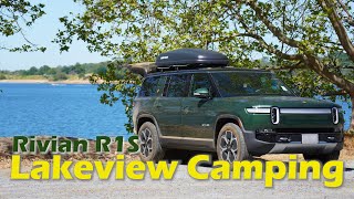 Lakeview Camping with Rivian R1S ~ Cooking, Paddleboarding, 'Offroading' with EV