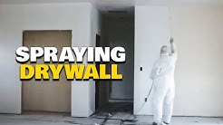 PRIMING AND PAINTING WALLS  Painting New Construction Sheet Rock Walls.  Spraying new drywall 