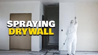 PRIMING AND PAINTING WALLS  Painting New Construction Sheet Rock Walls.  Spraying new drywall