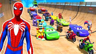 GTA V Epic New Stunt Race For Car Racing Challenge by Trevor and Shark - MEGA RAMP #133