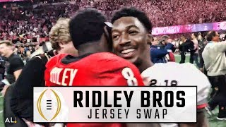 Calvin Ridley, Riley Ridley swap jerseys after Alabama beat Georgia for national title