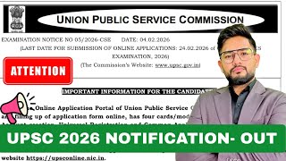 *UPSC Notification 2026 - OUT - IMP. POINTS🔥 #ias #upscexam #pre2026  #upsc #economy #prelims2026