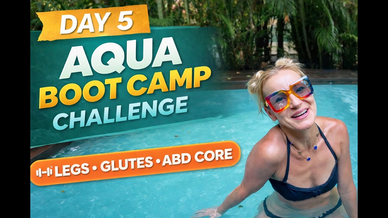 AQUA AEROBIC BOOT CAMP CHALLANGE: LEGS, GLUTES AND CORE WORKOUT.  DAY 5