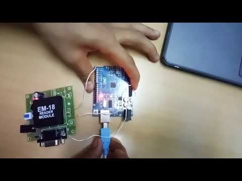 interfacing  arduino Uno with EM-18 RFID reader Module