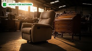 G Plan Recliner and Oak Bureau Rescued from Skip | Money For Nothing