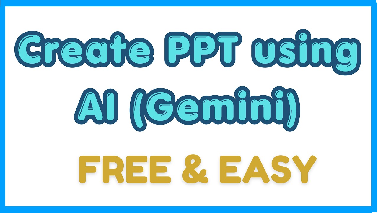 How to Create Editable PPT using Google Gemini AI for FREE | AI for ...