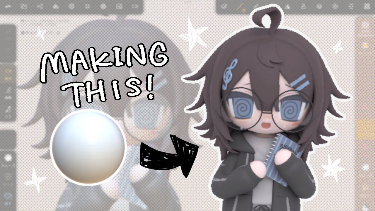 Nomad Sculpt + Blender Timelapse | 3D Tall Chibi Comms Process