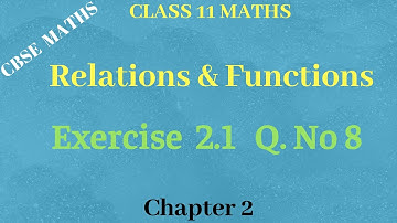 Chapter 2 - Relations & Functions | Exercise  2.1 Q.No 8 | CBSE Class 11 Maths in Tamil | NCERT | GS